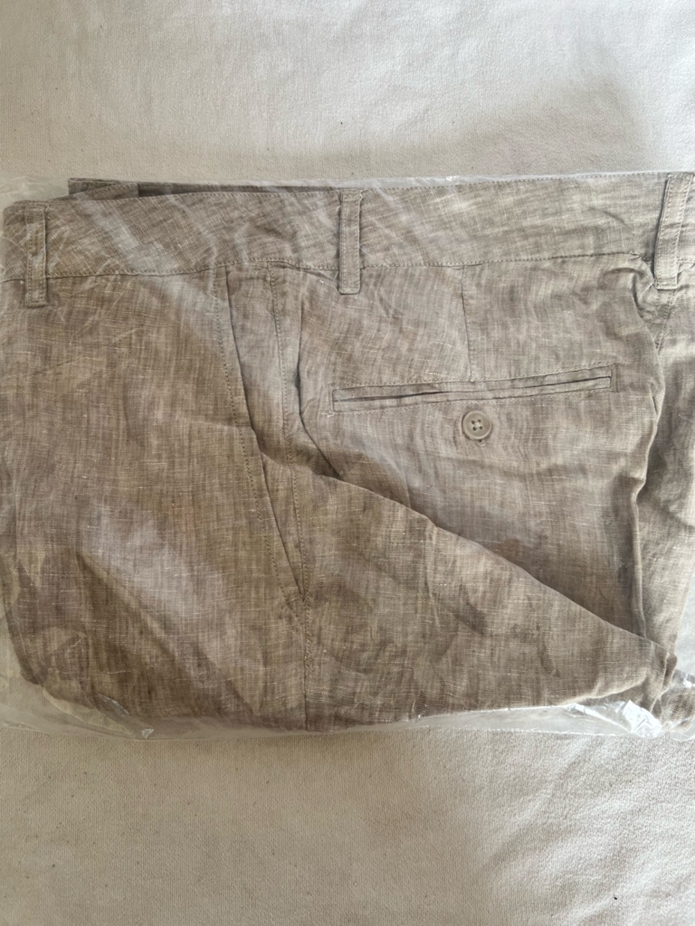 Tom James Men's  Linen Shorts in Taupe Size 32
